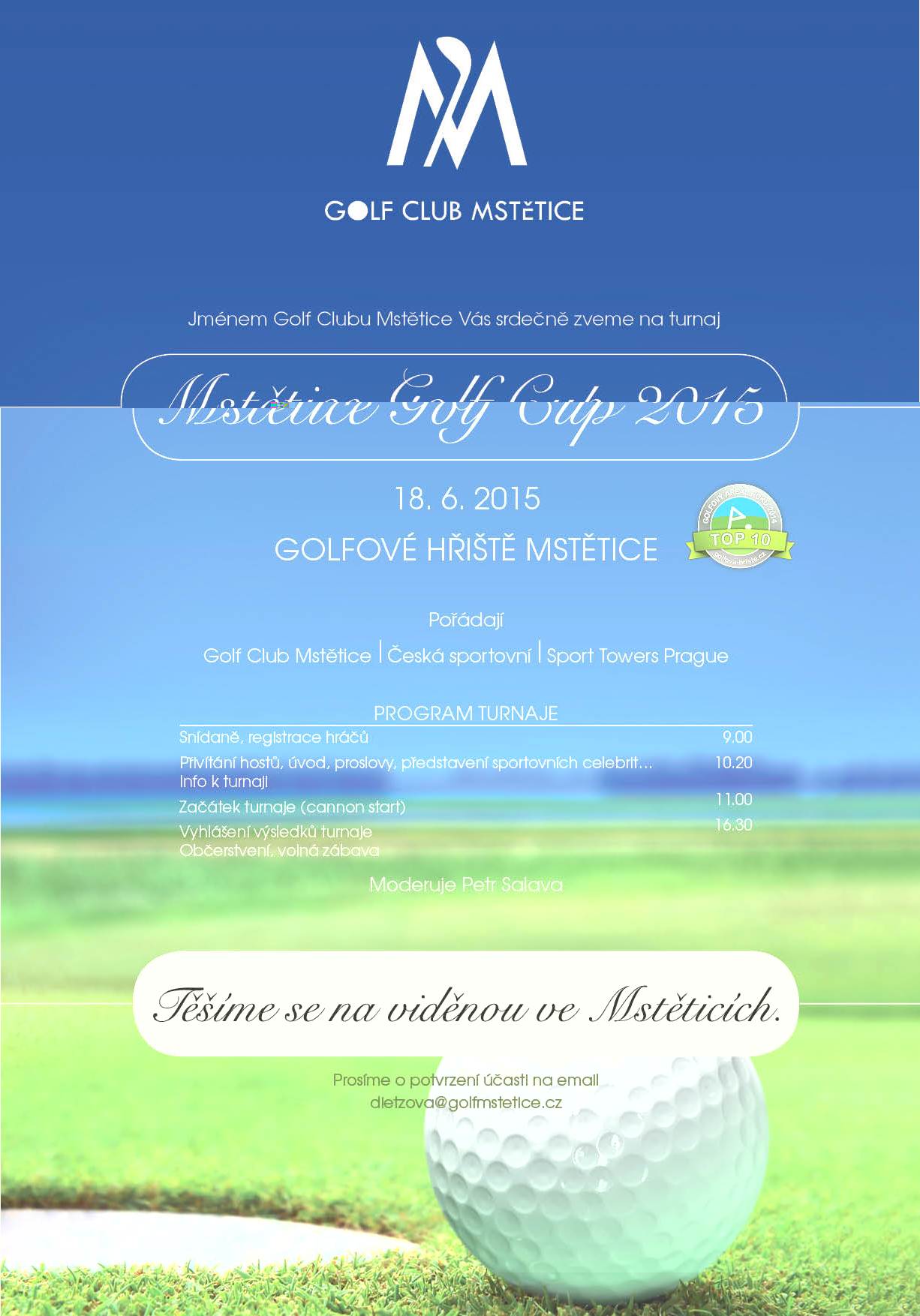 pozvanka Golf cup Mstetice 2015